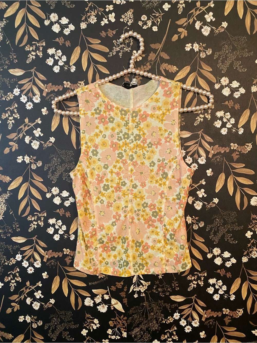 Topshop Floral Sleeveless Tank Top - Pink, Yellow, Green